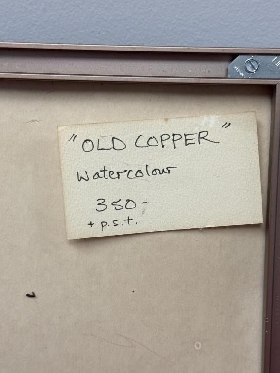 Sally B Hooff Watercolor “Old Copper” Original Framed PEI Artist Painting
