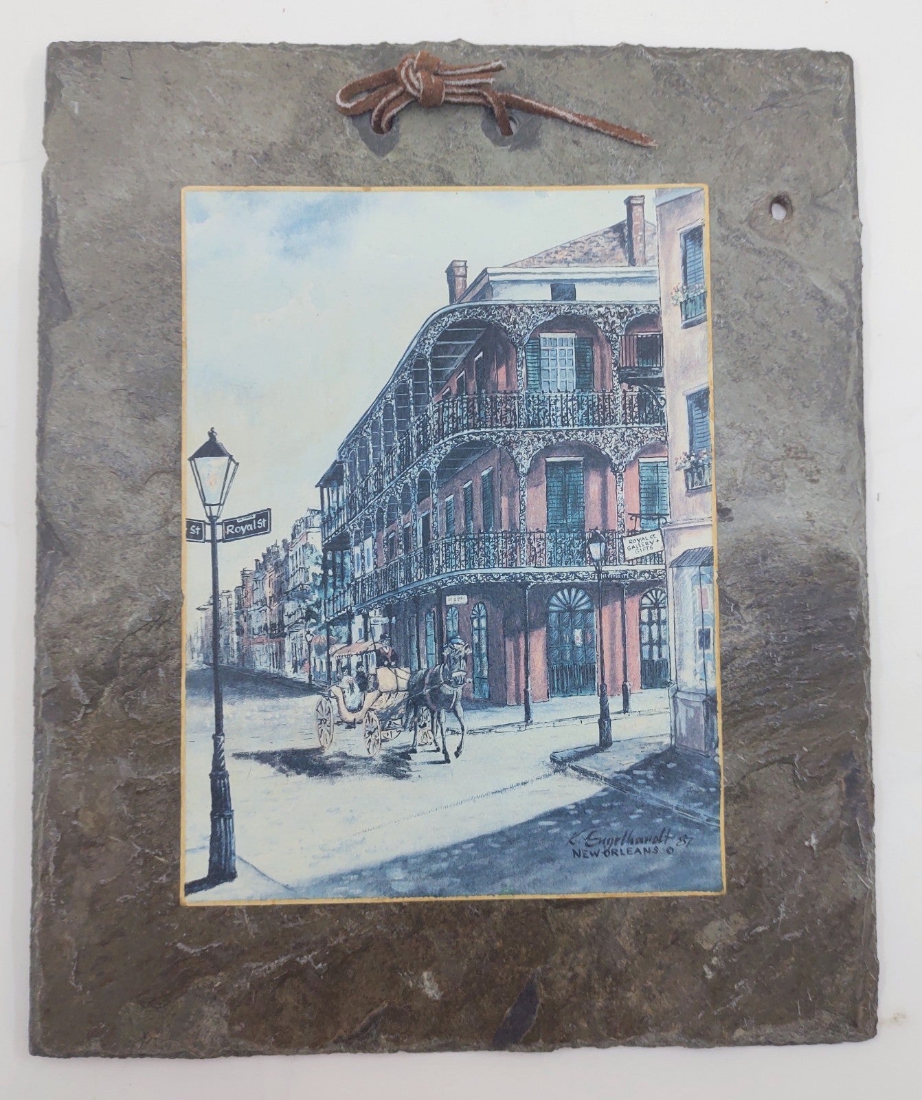 Knut Engelhardt Royal St New Orleans Historic Slate Art Print Vintage Decor