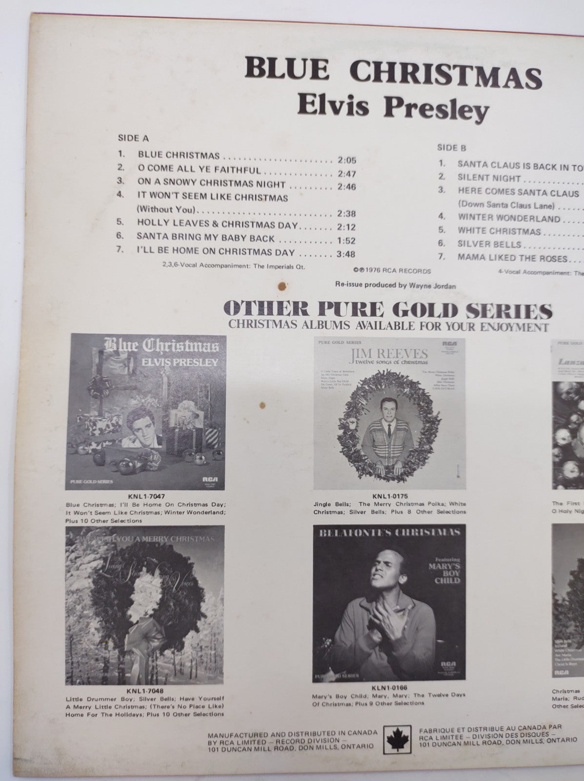 Elvis Presley – Blue Christmas Pure Gold KNL1-7047 Vinyl LP