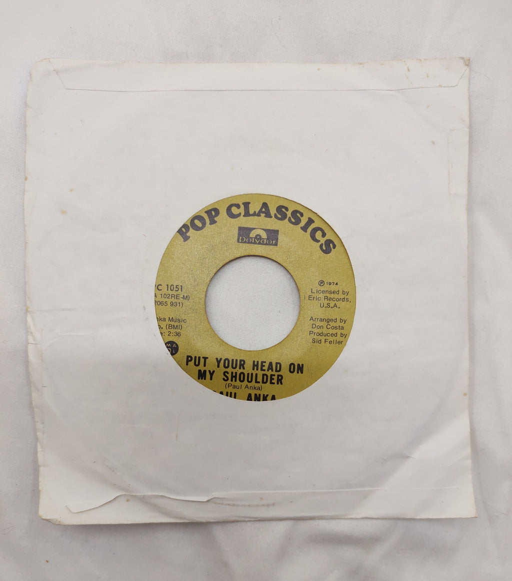 Paul Anka – Put Your Head On My Shoulder 7” Pop Classics PC 1051