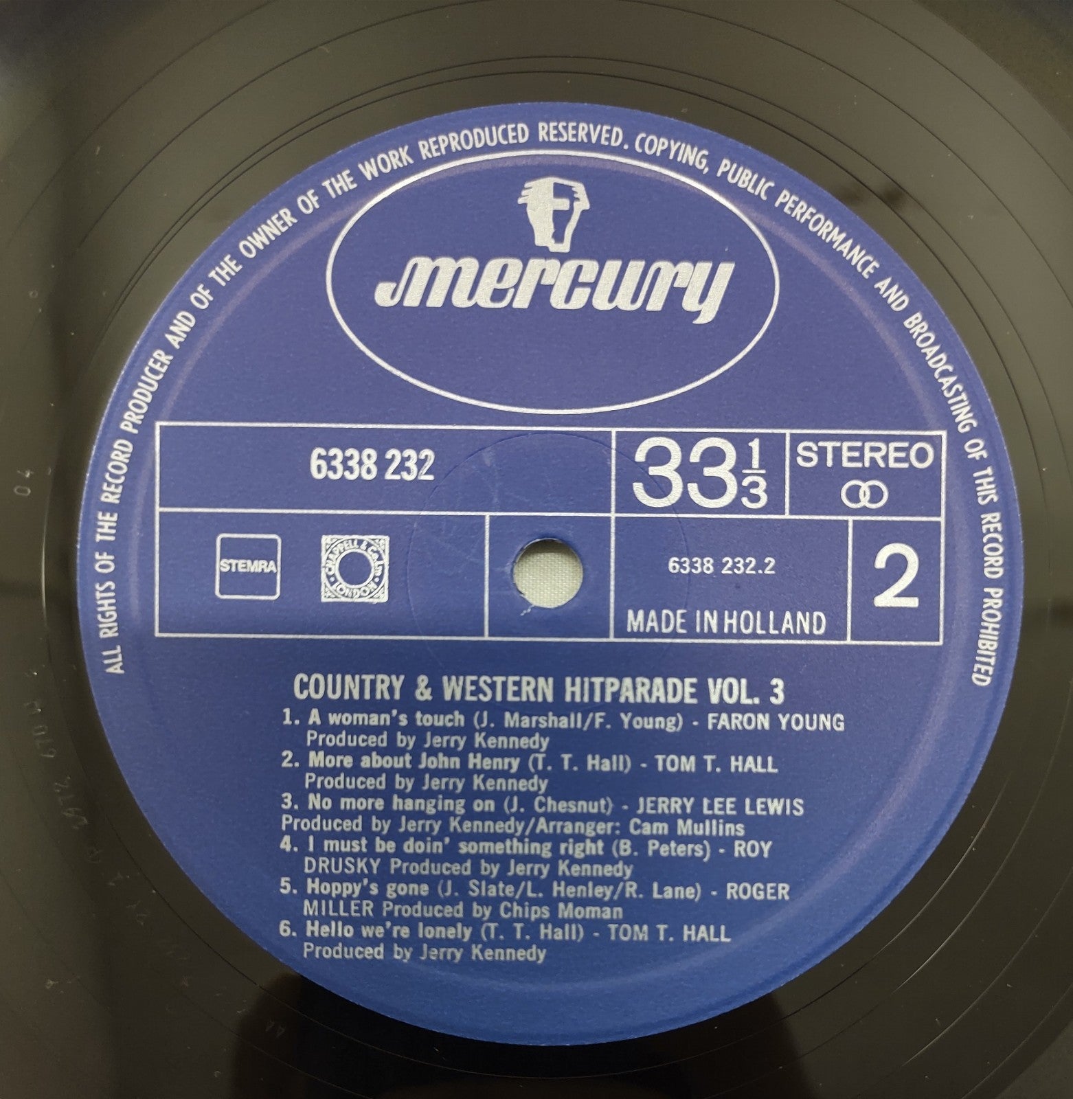 Country & Western Hit Parade Vol 3 LP 1973 Mercury 6338232 Various Artists