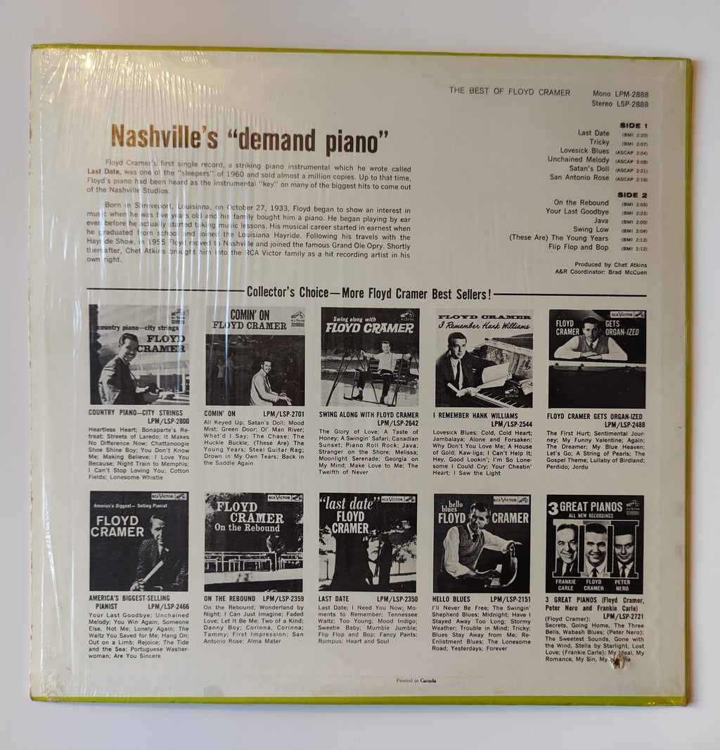 Floyd Cramer The Best Of LSP-2888 Stereo Mono Piano Hits Java LP 1964