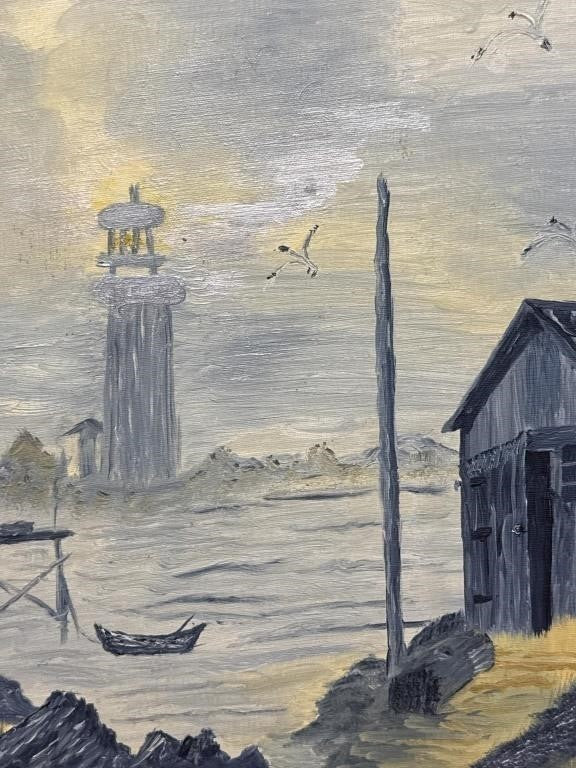 Gladys Bogner Original Oil Painting Lighthouse Coastal Scene PEI Artist