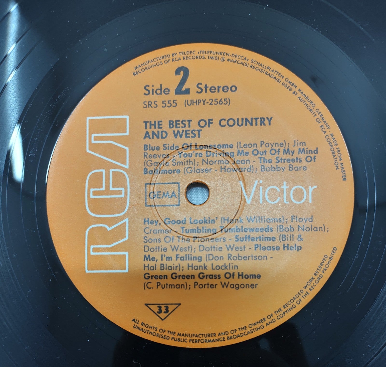Best of Country and West LP Various Artists Vintage RCA Victor SRS-555 Vinyl