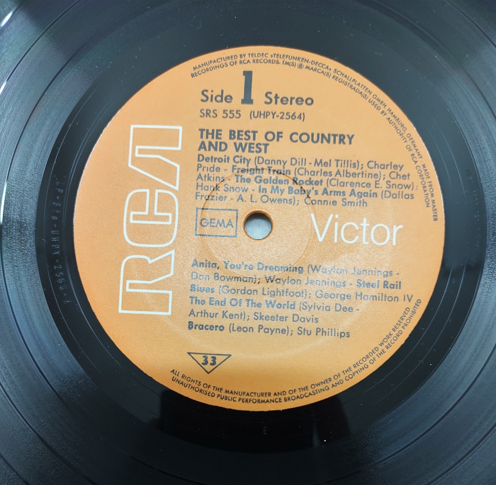 Best of Country and West LP Various Artists Vintage RCA Victor SRS-555 Vinyl