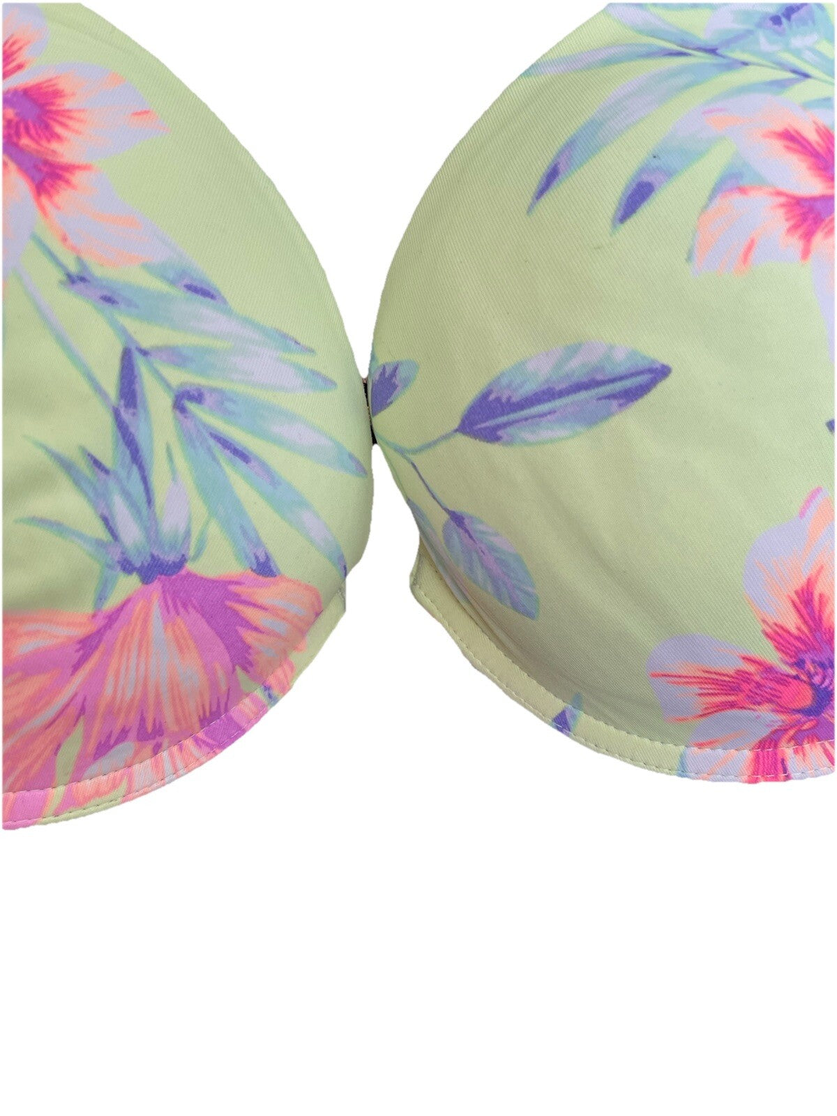 VS Neon Floral Push-Up Bra 36D Front Closure PINK Wear Everywhere Bra