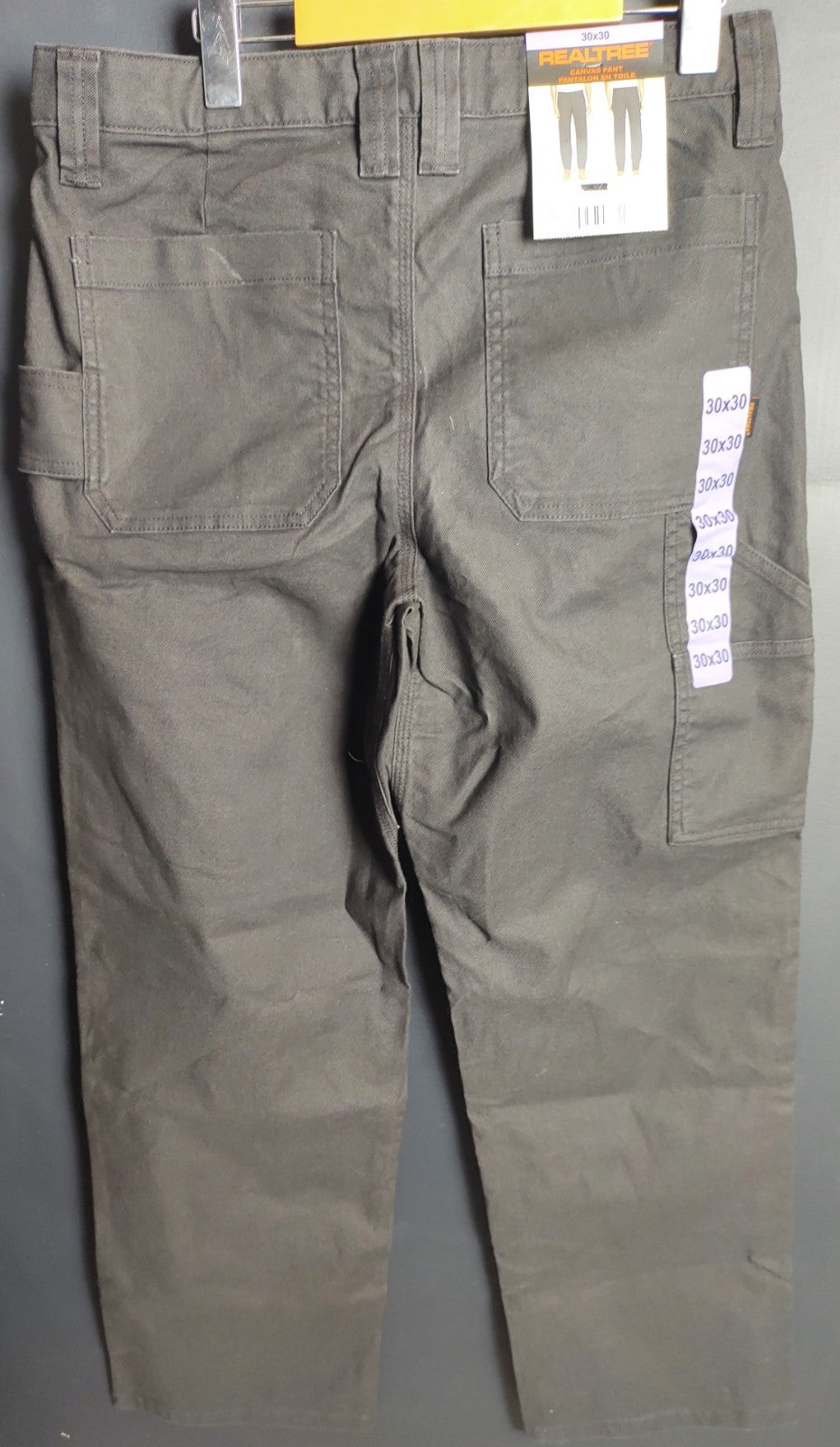 Realtree Pants NWT Men’s 30x30 Dark Grey Canvas Outdoor Hunting Workwear