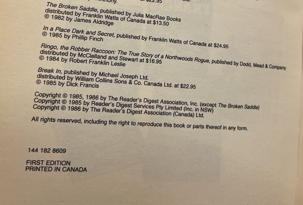 Reader’s Digest Condensed Books 1st Ed 1986 Leather Bound w/ Gilt Edges - NM