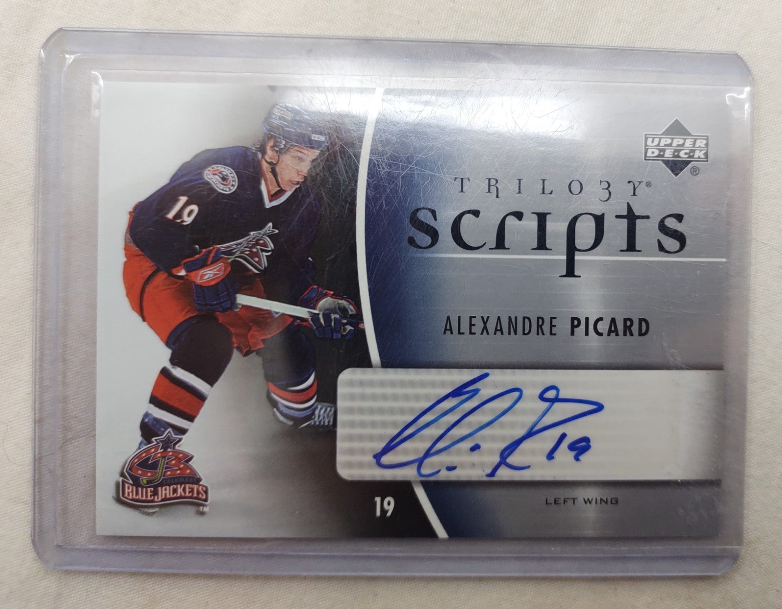 Alexandre Picard Autograph Upper Deck Trilogy Scripts NHL Blue Jackets