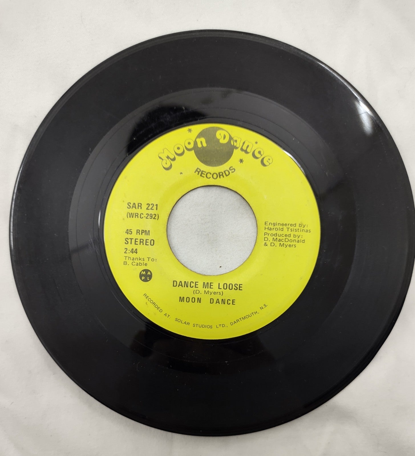 Moon Dance – Dance Me Loose 7” Moon Dance SAR 221 Canada NS Press