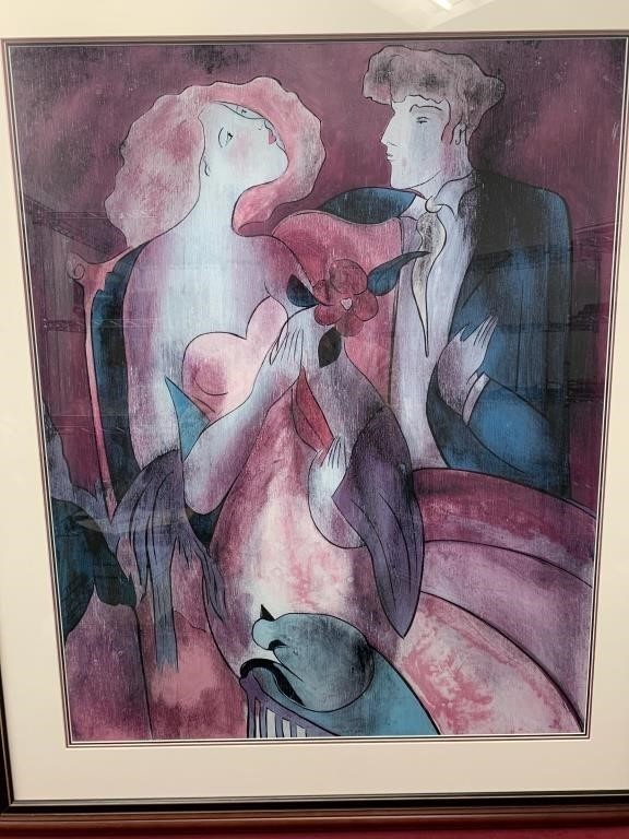 Linda Le Kinff Robe du Soir Seriolithograph Framed Figurative Art