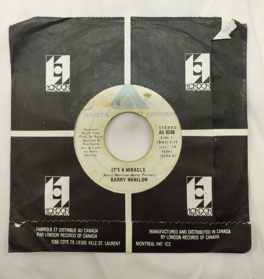 Barry Manilow – It’s a Miracle 7” Arista AS 0108 Canada 1975