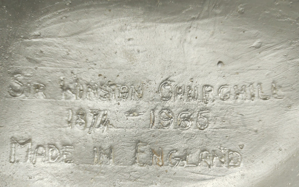 Vintage Winston Churchill Chalkware Wall Plaque Bust Hand Painted