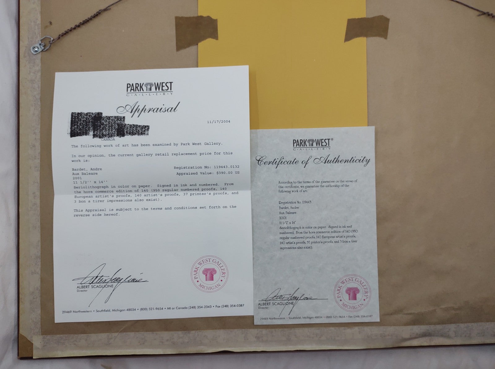 André Bardet Aux Baleares HC 10/140 Hand Signed Seriolithograph Framed