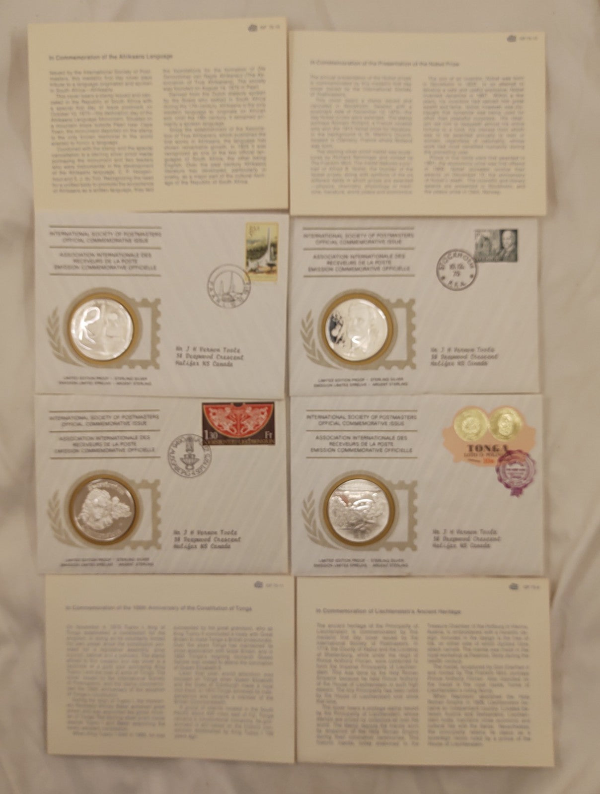 24 ISPM Sterling Silver Proof Medals 1975–76 w/ FDC Envelopes & COAs – Mint