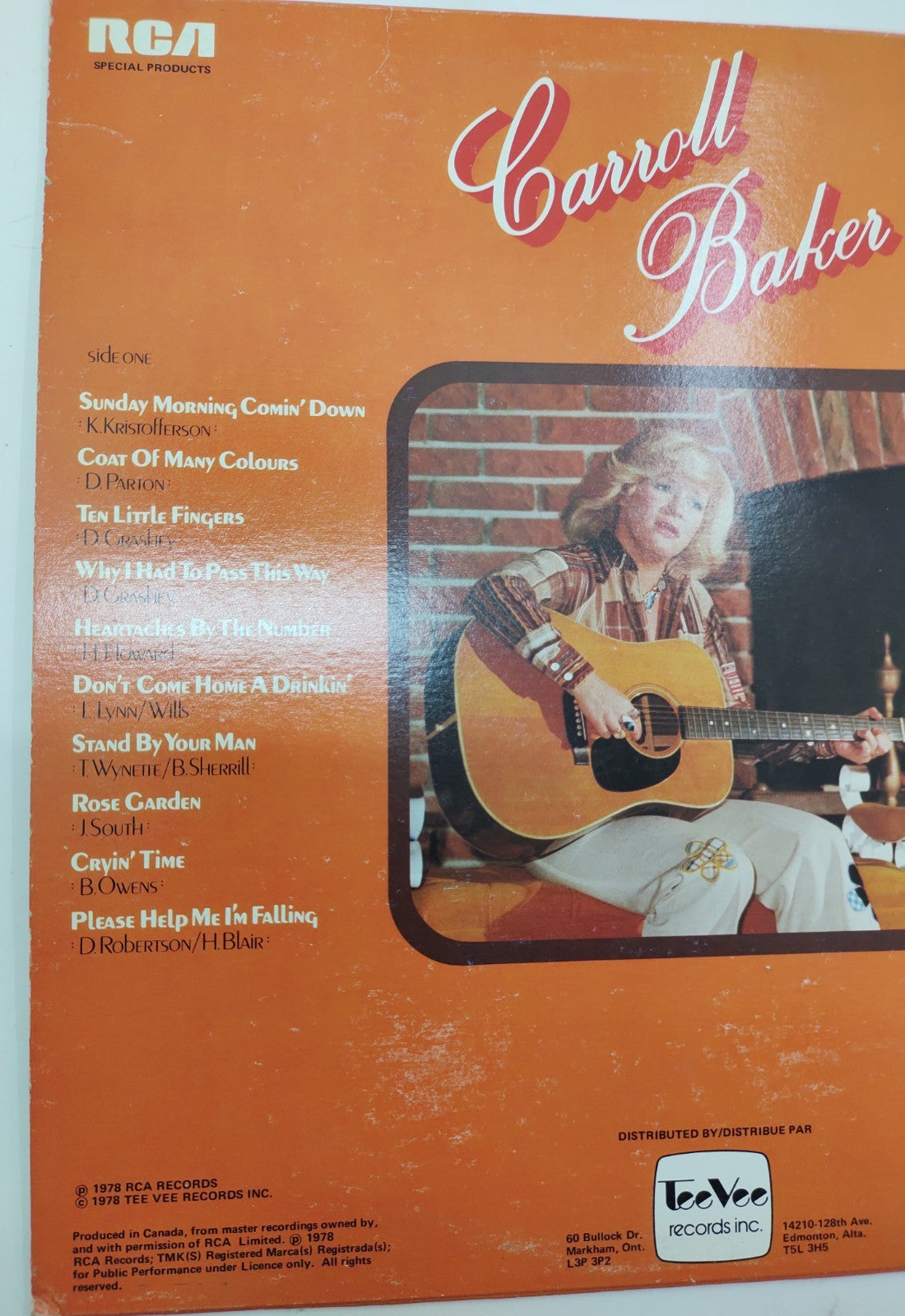 Carroll Baker – 20 Country Classics Vinyl LP Canadian Legend Country