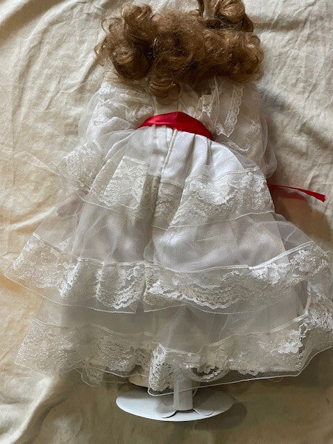 Vanessa Collection Porcelain Doll White Lace Dress Collectible Figurine