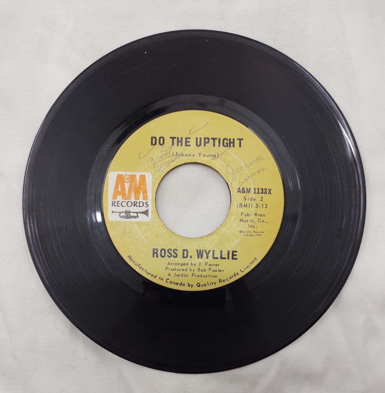 Ross D. Wyllie – Here Comes The Star 7” A&M 1133X Canada 1969