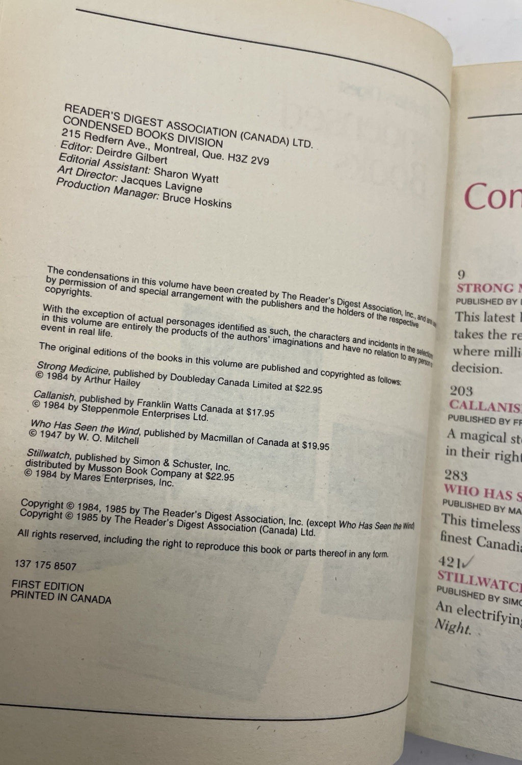 1985 Reader's Digest Condensed 1st Ed HC Leather Gilt Vtg NM Anthology