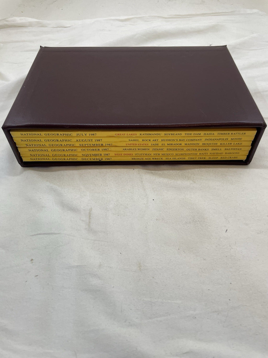 Nat Geo Mags Jul–Dec 1987 Vtg Slipcvr Set Wildlife World Decor Nature